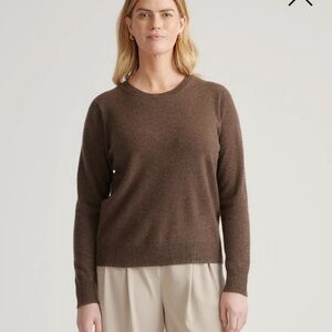 Quince Women's Brown Crew Neck Sweaterm